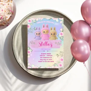 Labubu brithday invitation