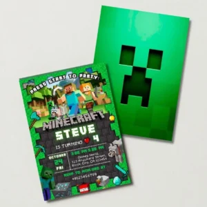 Minecraft-feestuitnodiging