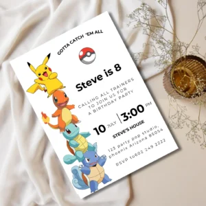 Pikachu uitnodiging