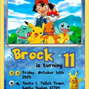 Pokemon verjaardagsuitnodiging