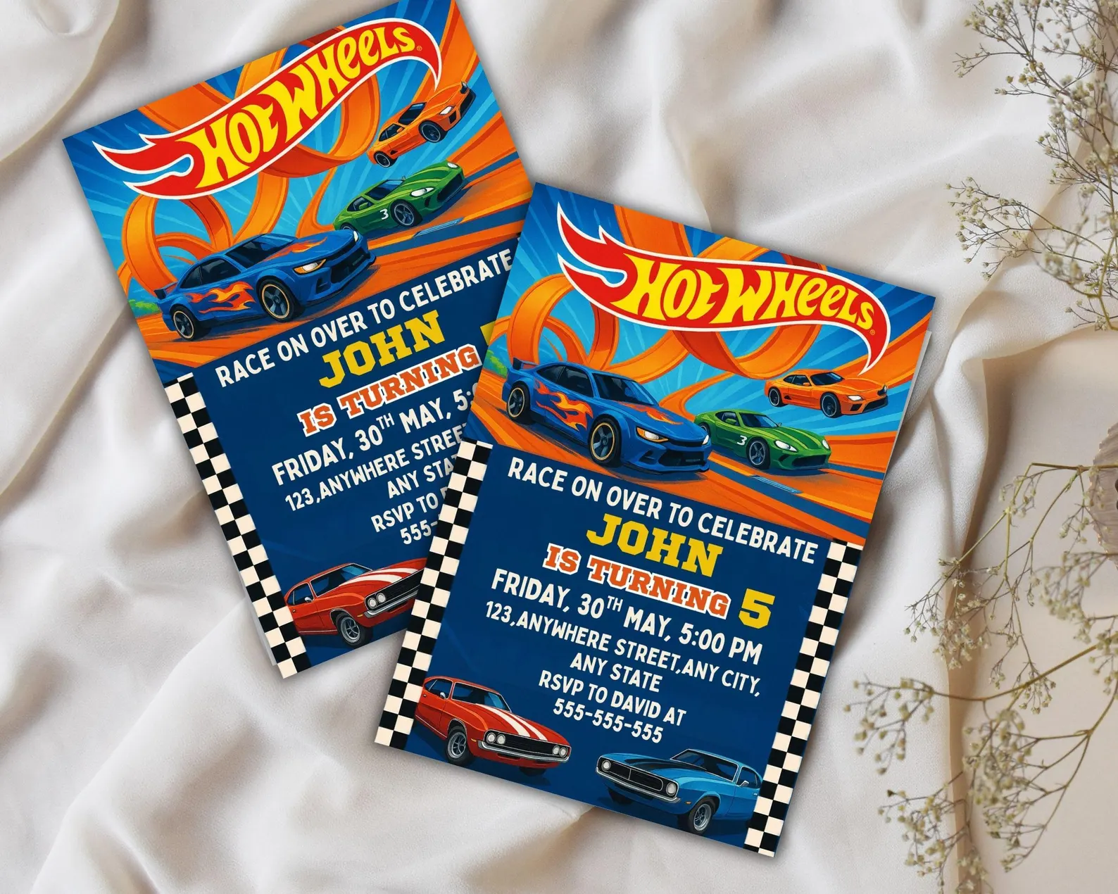 Hot wheels verjaardagsuitnodiging