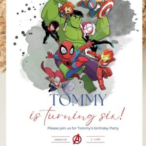 Marvel verjaardagsuitnodiging